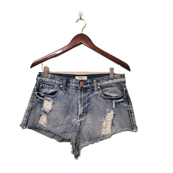 Forever 21 Womens Shorts 28 Acid Wash Distressed Jean Booty Cut Off - Picture 5 of 5